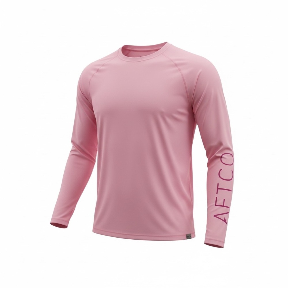 AFTCO Marlin Expeditions Pink Long Sleeve Fishing Performance Shirt Medium
